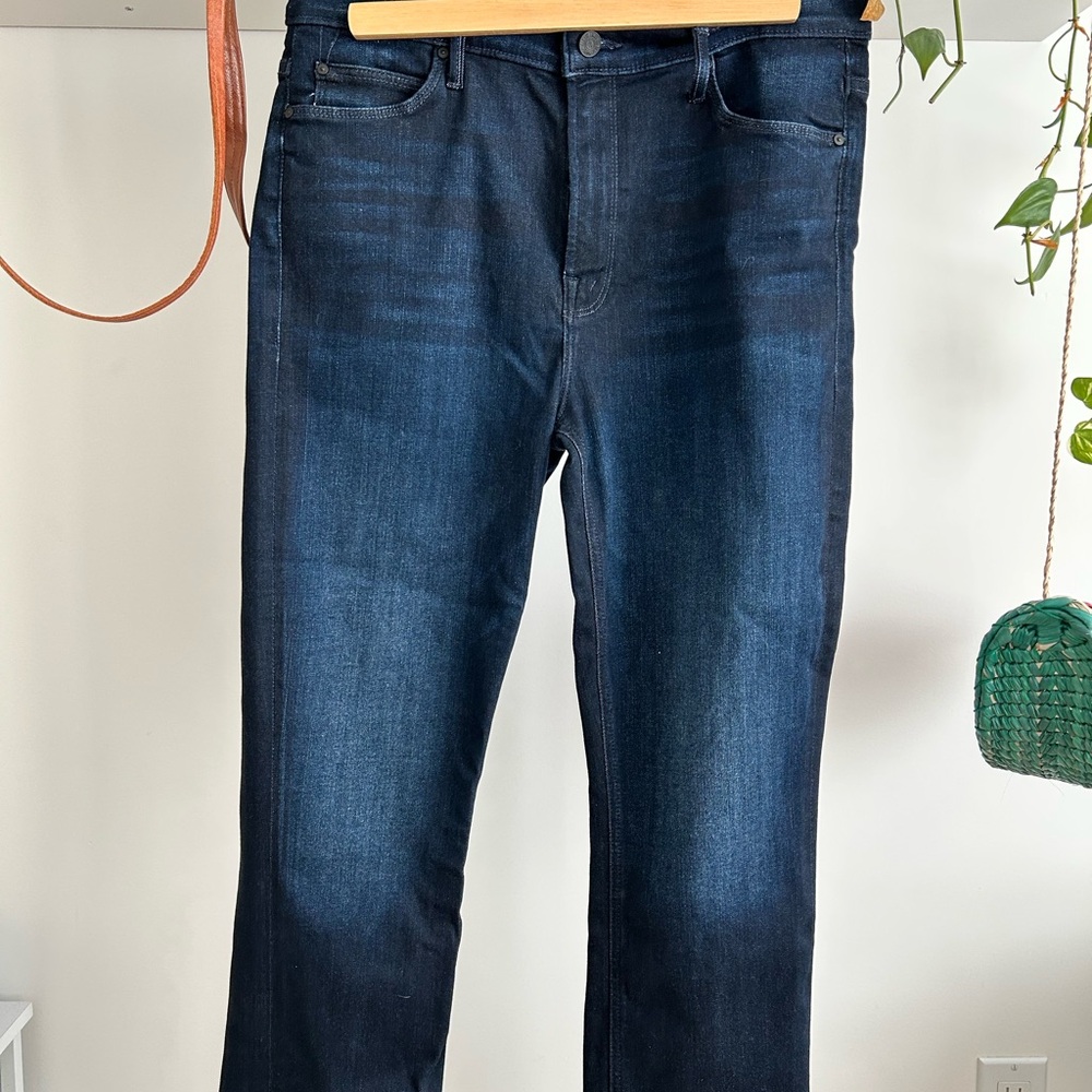 MOTHER Mid rise dazzler ankle jeans in Now or Never (dark wash)